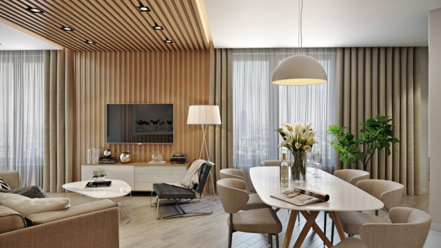 Деревянные рейки в дизайне интерьера