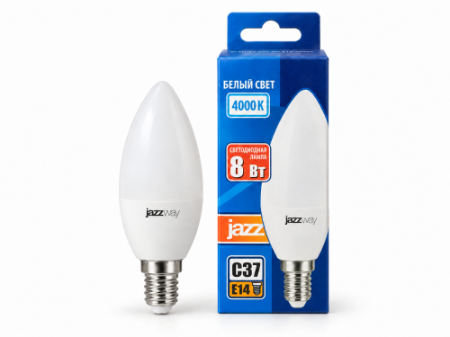 Лампа светодиодная Jazzway PLED-LX C37, 8 Вт, E14, 4000 К