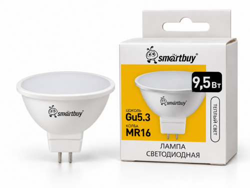 Лампа светодиодная Smartbuy GU5.3, 9,5 Вт, 3000 К