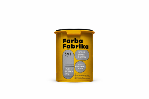 Краска "Farba Fabrika" для мебели, дверей и окон ВД-АК- 21, 0,4 кг Платиновый серый