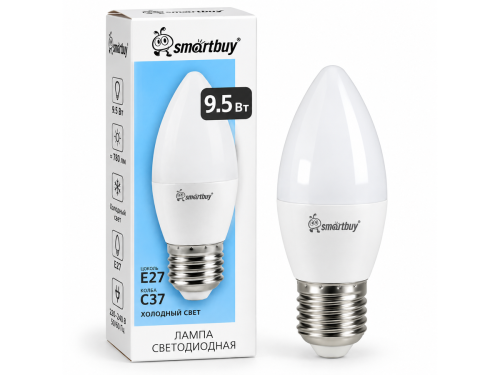 Smartbuy лампа светодиодная C37 SBL-C37-9.5-60K-E27, 9,5 Вт, 6000 К, E27