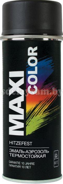 Эмаль-аэрозоль термостойкая MAXI COLOR 0008MX  400мл (черный)
