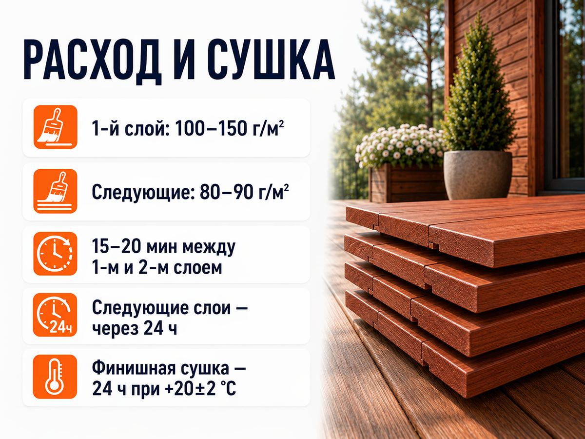 Состав PROFITEX декоративно-защитный для древесины «Красное дерево», 1 л (0,7 кг) фото 5