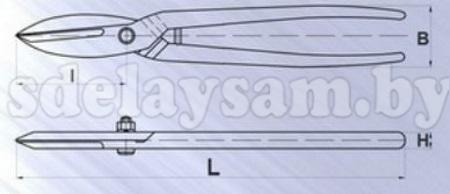 Ножницы ручные для резки металла пряморежущие L320 тип 1 2809-0006-00.24