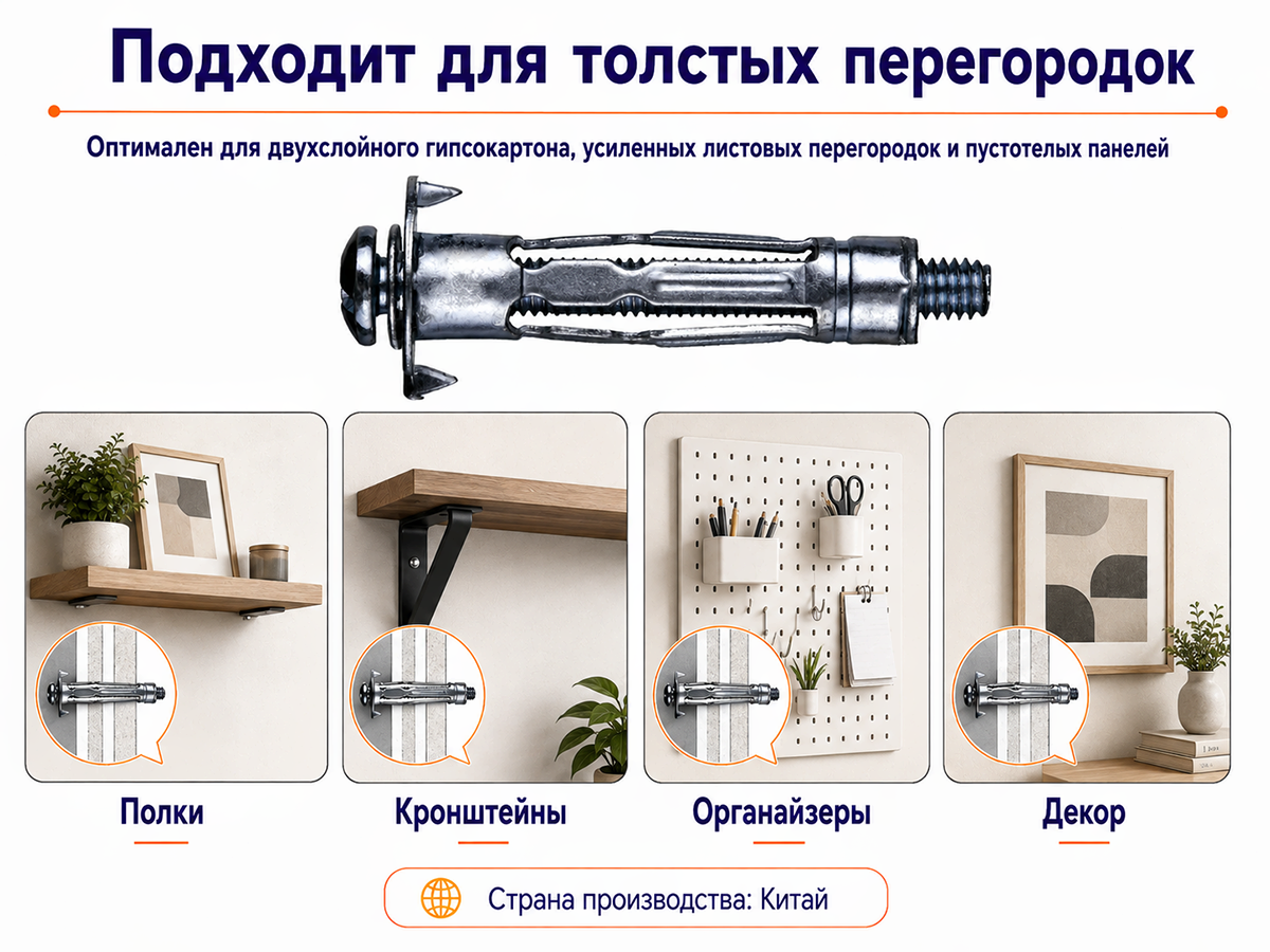 STARFIX дюбель металлический для пустотелых конструкций 6×80 мм, SMP-63920-1 фото 6