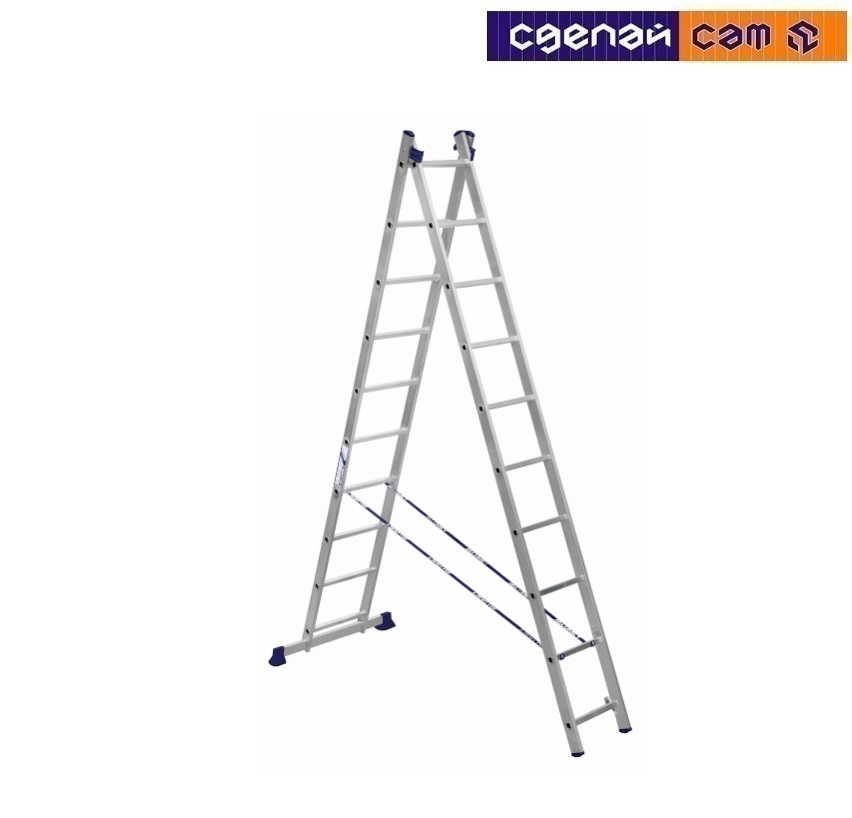 Алюминиевая двухсекционная универсальная лестница 5210