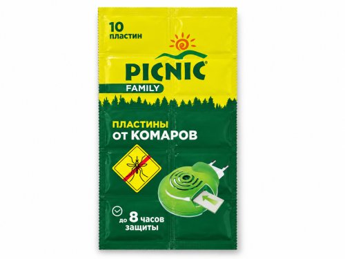 Пластины от комаров Picnic Family для фумигатора, 10 шт.