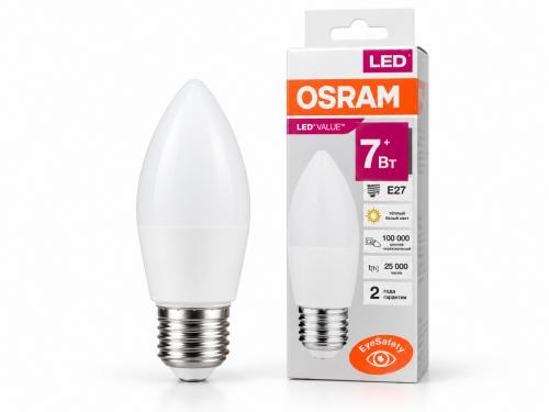 Светодиодная лампа Osram LVCLB60, 7 Вт, E27, 3000 К