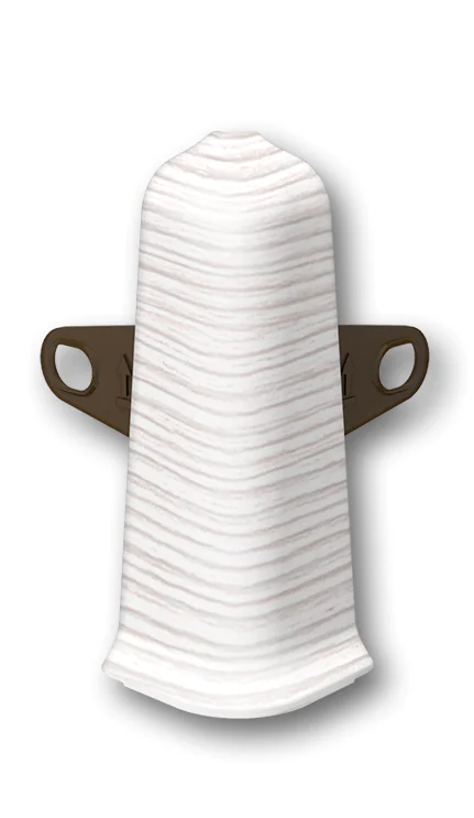 Угол наружный  для плинтуса 70мм "Идеал Деконика", 255 Ясень бьянко