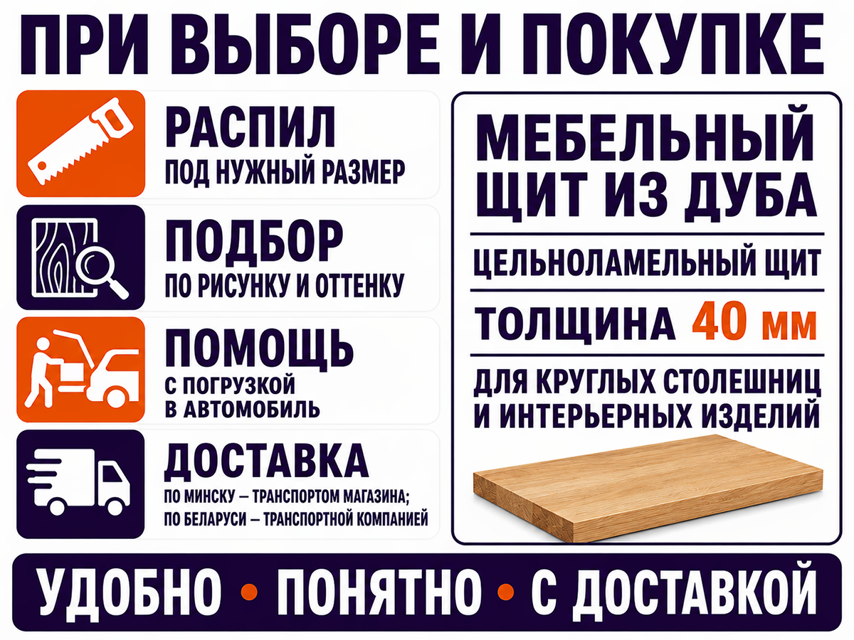 Мебельный щит из дуба цельноламельный, 1000×1000×40 мм, сорт 1/2 фото 6