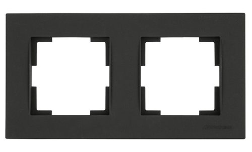 Rita - Рамка 2 поста, горизонтальный монтаж, черный мат  2220-800-1284
