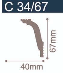 Плинтус потолочный Солид C 34/67