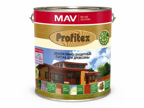 Состав PROFITEX декоративно-защитный для древесины «Палисандр», 3 л (2,2 кг)