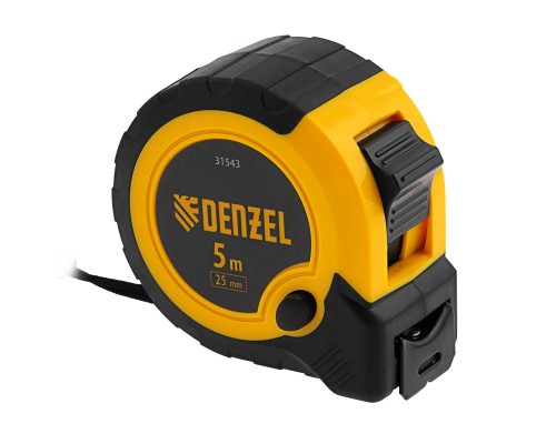 Рулетка Denzel 31543, 5 м × 25 мм, кнопка-пауза