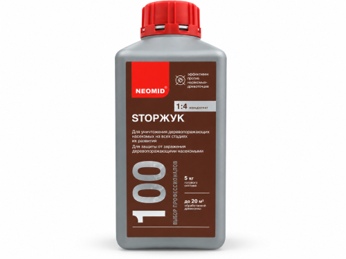Средство для защиты древесины NEOMID 100 STOPЖУК, концентрат 1:4, 1 л