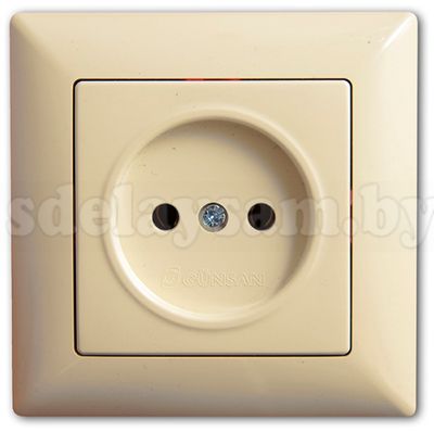 GUNSAN Розетка одинарная кремовая (без рамки)