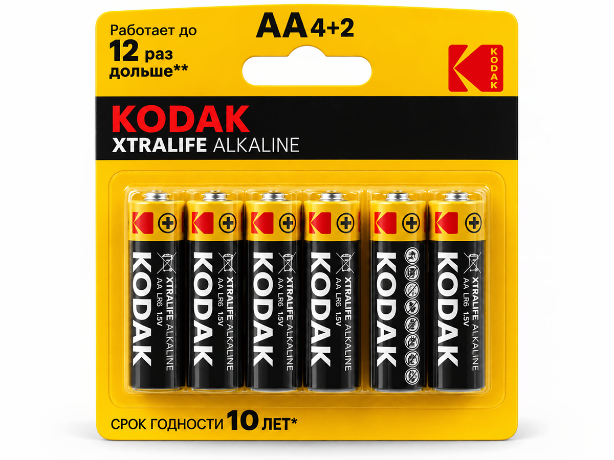 Kodak батарейки Xtralife AA (LR6), 1,5 В, 6 шт