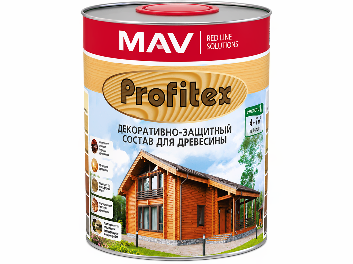 Состав PROFITEX декоративно-защитный для древесины «Груша», 1 л (0,7 кг)