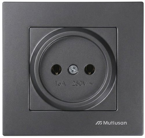 Rita - Розетка 2P, (в комплекте с рамкой), дымчатый  2220-601-0295