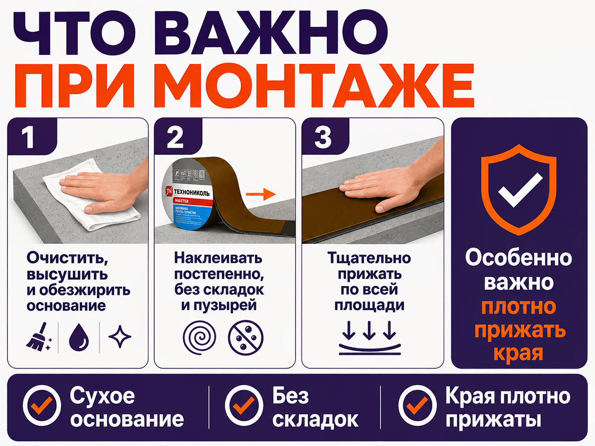 Лента-герметик ТЕХНОНИКОЛЬ NICOBAND, коричневая, 3 м × 10 см фото 4