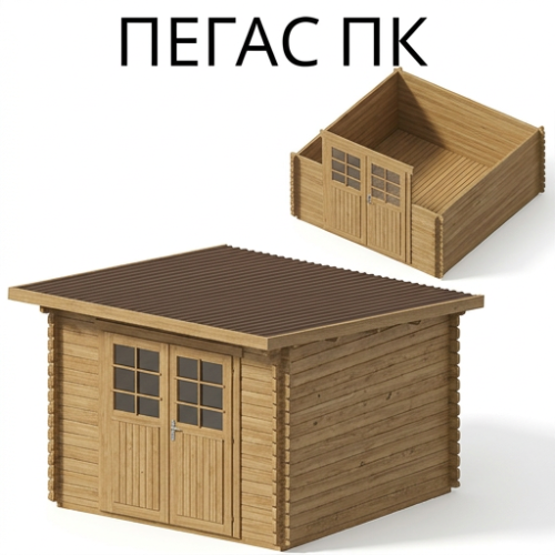 Садовый домик Пегас ПК 3х3 толщина 34 мм (готовая комплектация)
