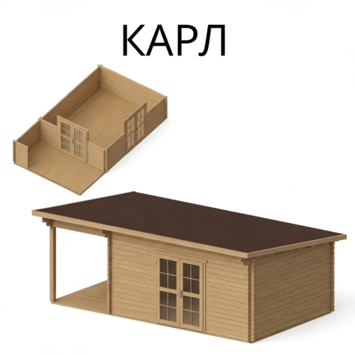 Садовый домик Карл 4х7 толщина 44 мм (готовая комплектация)