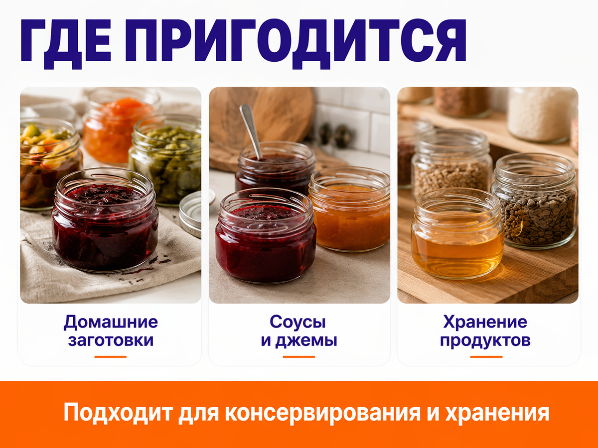 Банка стеклянная бесцветная ПП-2-82-200, 200 мл фото 3