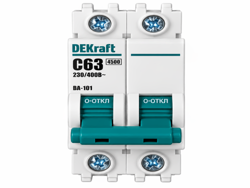 Автоматический выключатель DEKraft ВА-101, 2P, C63, 4,5 кА, 11072DEK