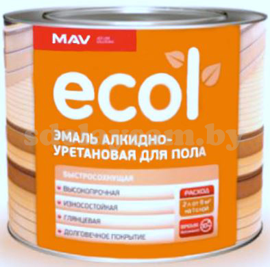 Эмаль МАВ ПФ-266 желто-коричневая ECOL для пола  2 кг / упак. 2,4 л