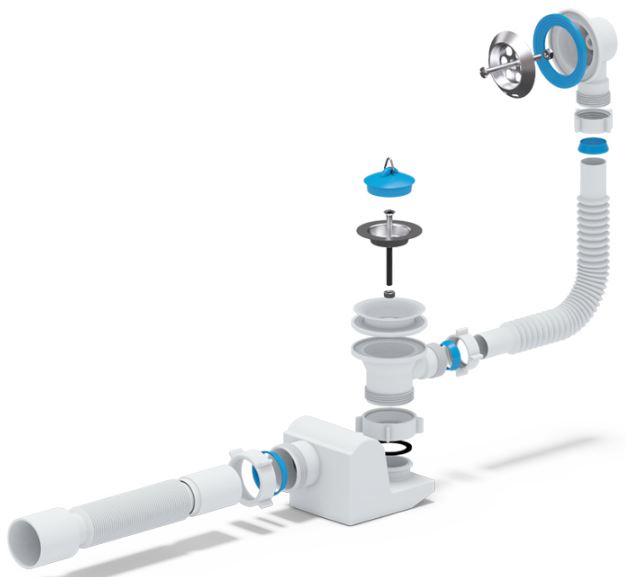 Сифон Ани "Бриг" для ванны 1 1/2" с г/т 40*50 Е655