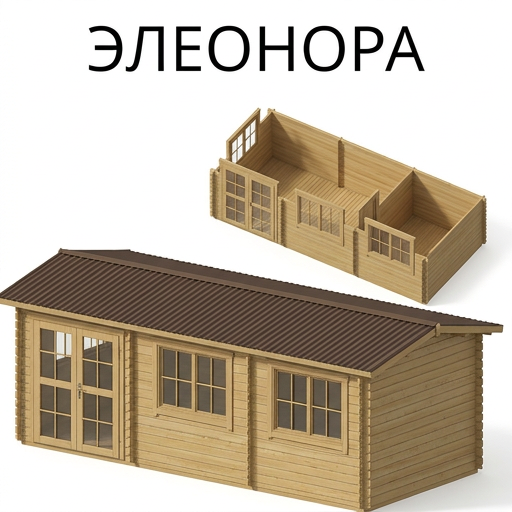 Садовый домик Элеонора 3х6,6 толщина 34 мм (готовая комплектация)