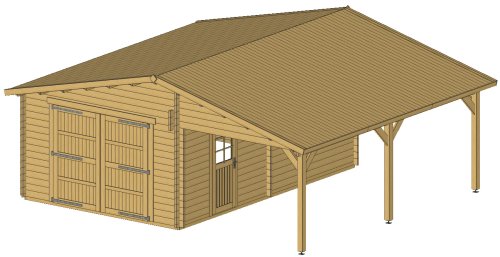 Гараж 7x6  толщина стен 44 мм. (готовая комплектация)