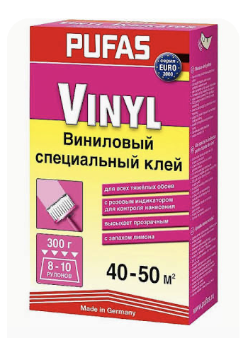 Клей обойный "PUFAS Индикатор Виниловый EURO 3000", (8-10 рулонов), 300 г
