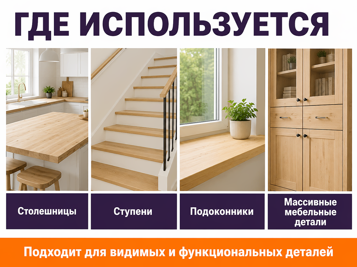 Мебельный щит из хвойных пород, 1200×800×40 мм, сорт 1/2 фото 3