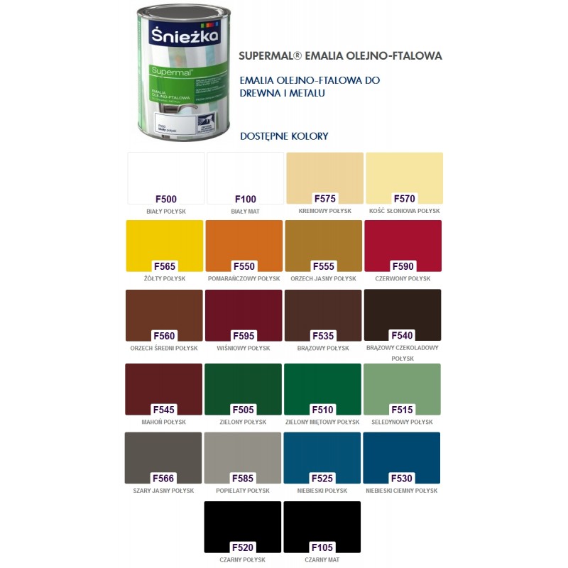 Эмаль масляно-фталевая Sniezka SUPERMAL Орех светлый 0.8л 