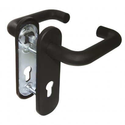 Ручка дверная FP.DH172.0433 NE (DH-0433 NE) (9x140) с пружиной BL-24 черный (28987) (FUARO)