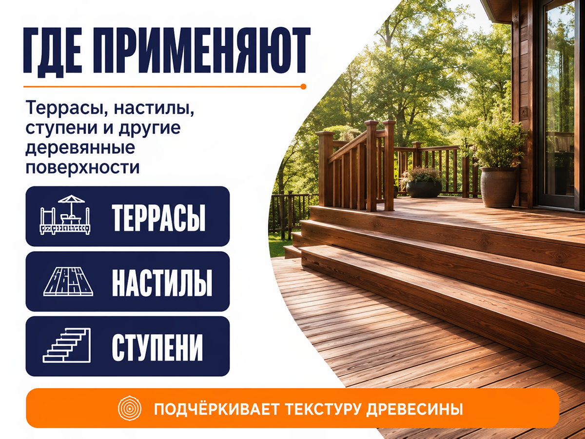 Масло для террас PROSTOCOLOR, белый, 0,75 л фото 2