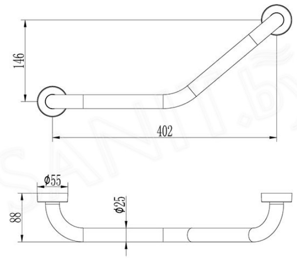 L1717 Поручень угловой Ledeme 40