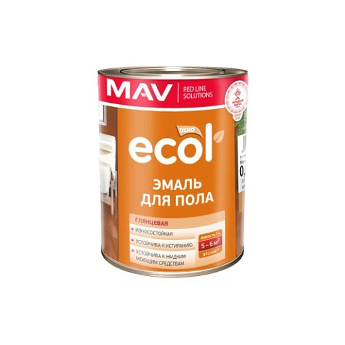 Эмаль ECOL для пола (ПФ-266) светло-коричневая-1 глянцевая  1,0л (0,9кг)