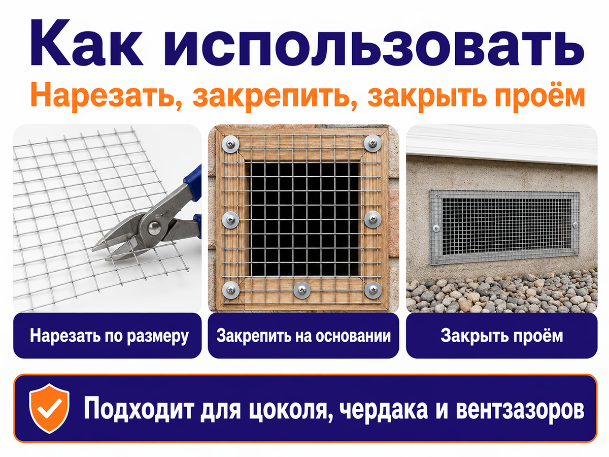LIHTAR сетка сварная оцинкованная LITAR MINI, 1×5 м, d 0,8 мм, ячейка 19 мм фото 4