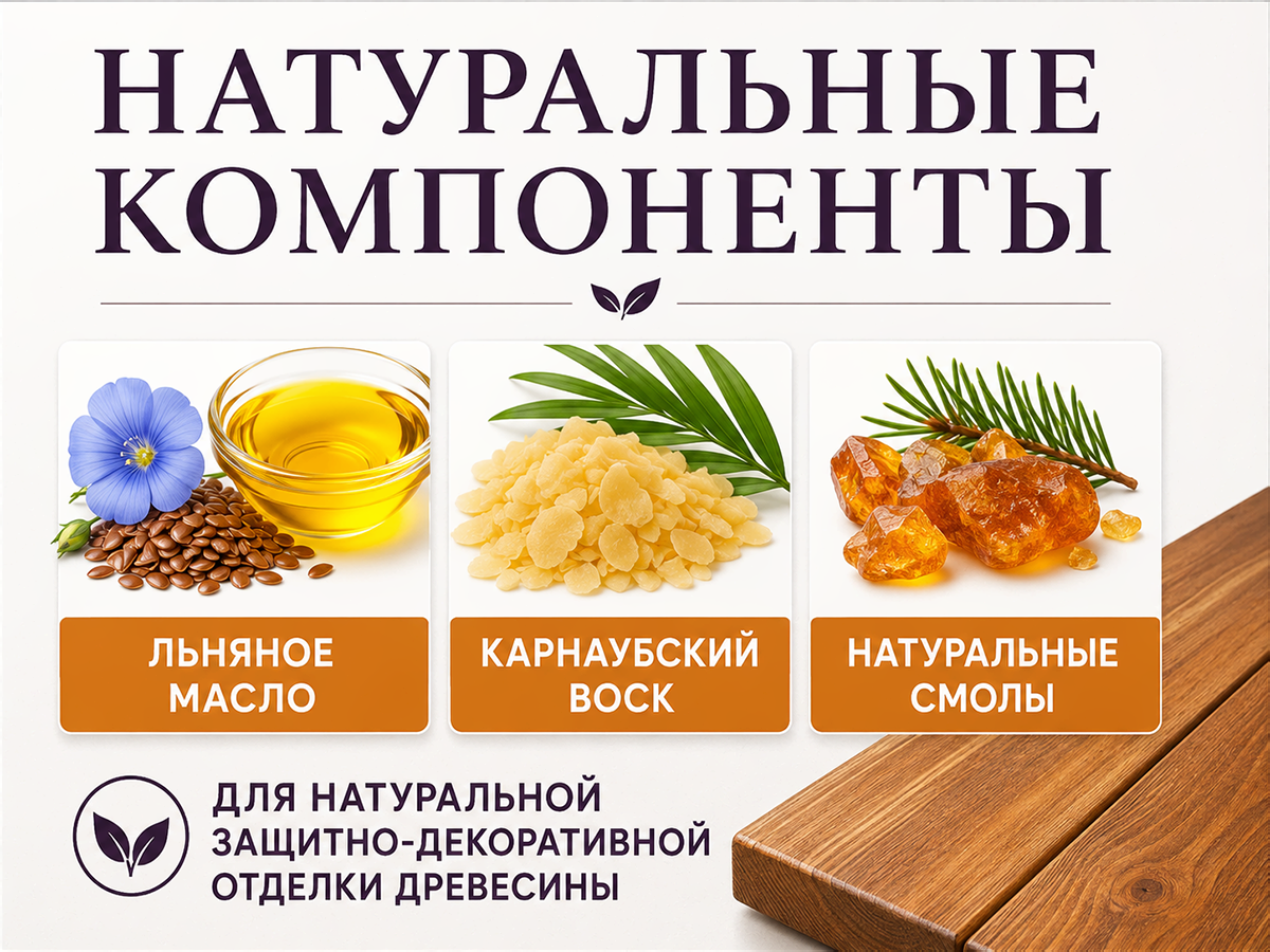 Пропитка натуральная «Белые луга» — Масло №6 для паркета и паркетной доски, 0,9 кг фото 3