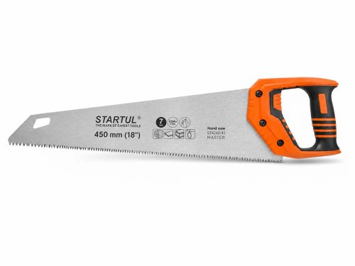 Ножовка по дереву STARTUL MASTER ST4242-45, 450 мм, 7 TPI, 3D-заточка