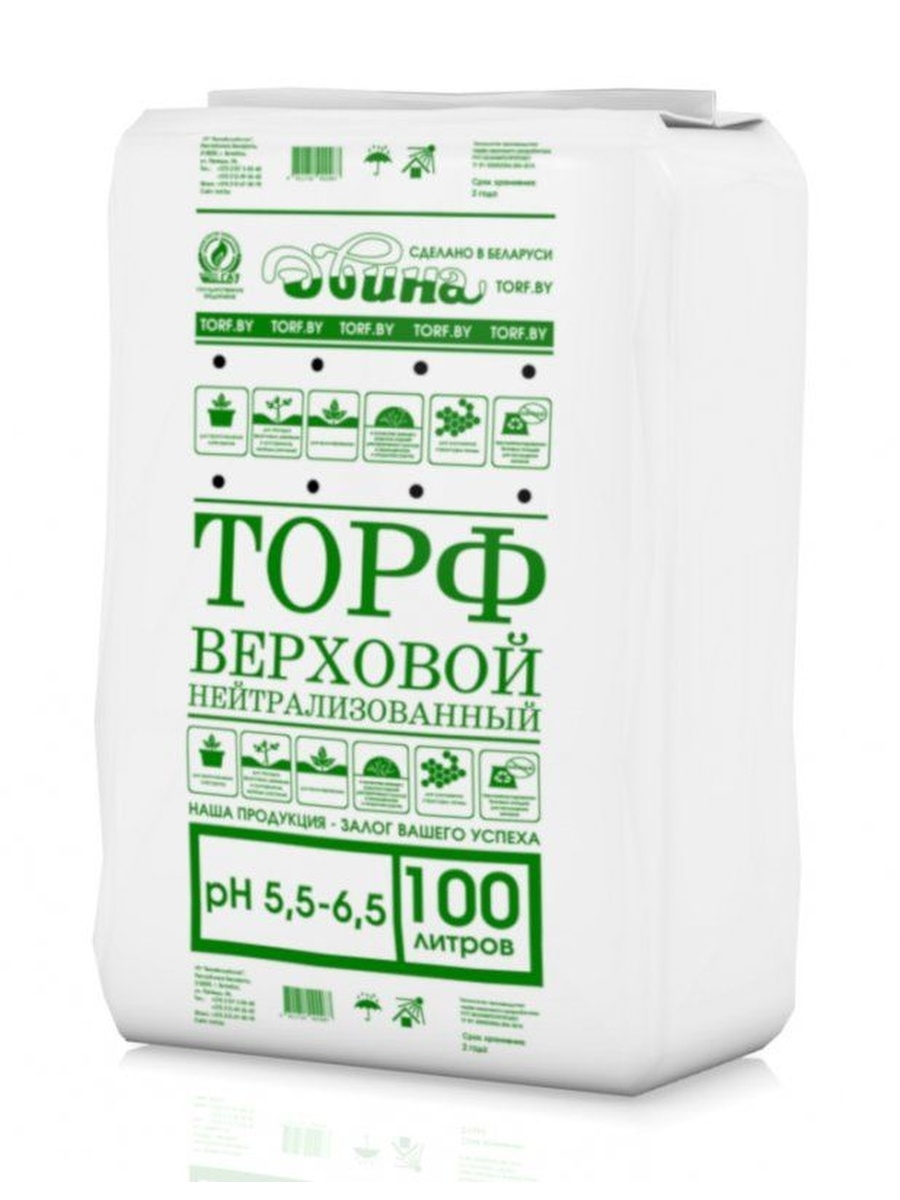 Двина торф верховой нейтрализованный, pH 5,5–6,5, 100 л