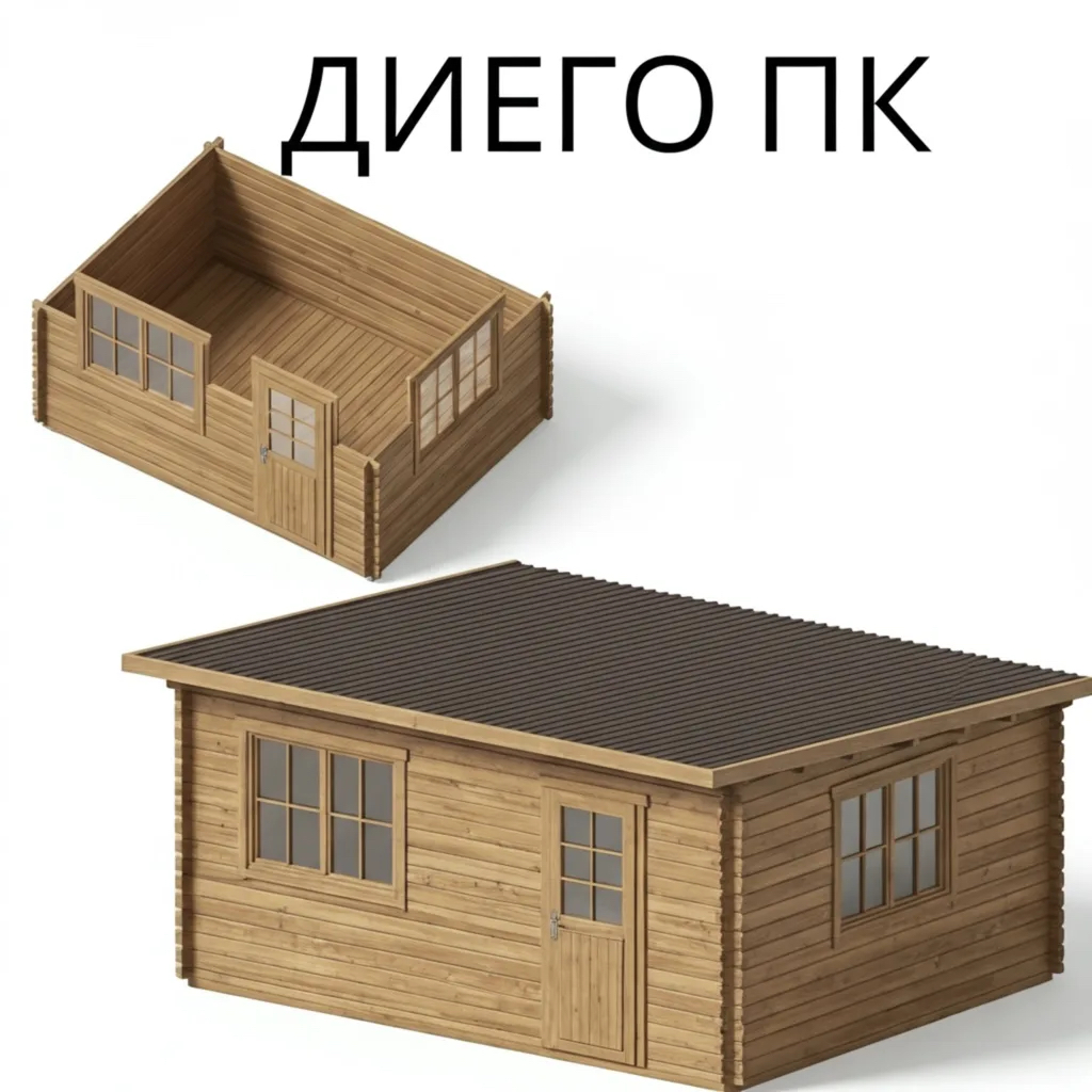 Садовый домик Диего ПК 4х3 толщина стен 44 мм (готовая комплектация)