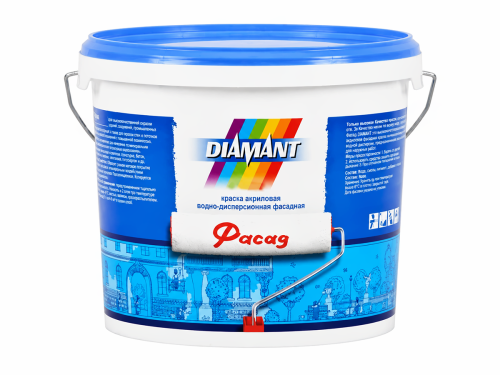 Краска акриловая DIAMANT «Фасад», белая матовая, 0,9 л (1,4 кг)