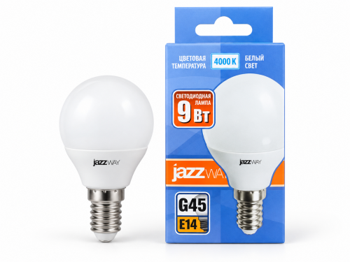 Лампа светодиодная Jazzway PLED-SP G45, 9 Вт, E14, 4000 К