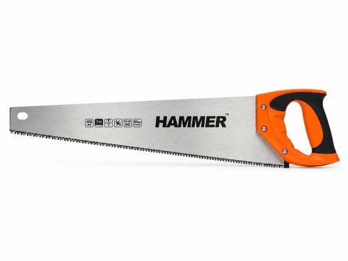 Ножовка по дереву HAMMER 03100-020745, 450 мм, 7 TPI, 3D-заточка