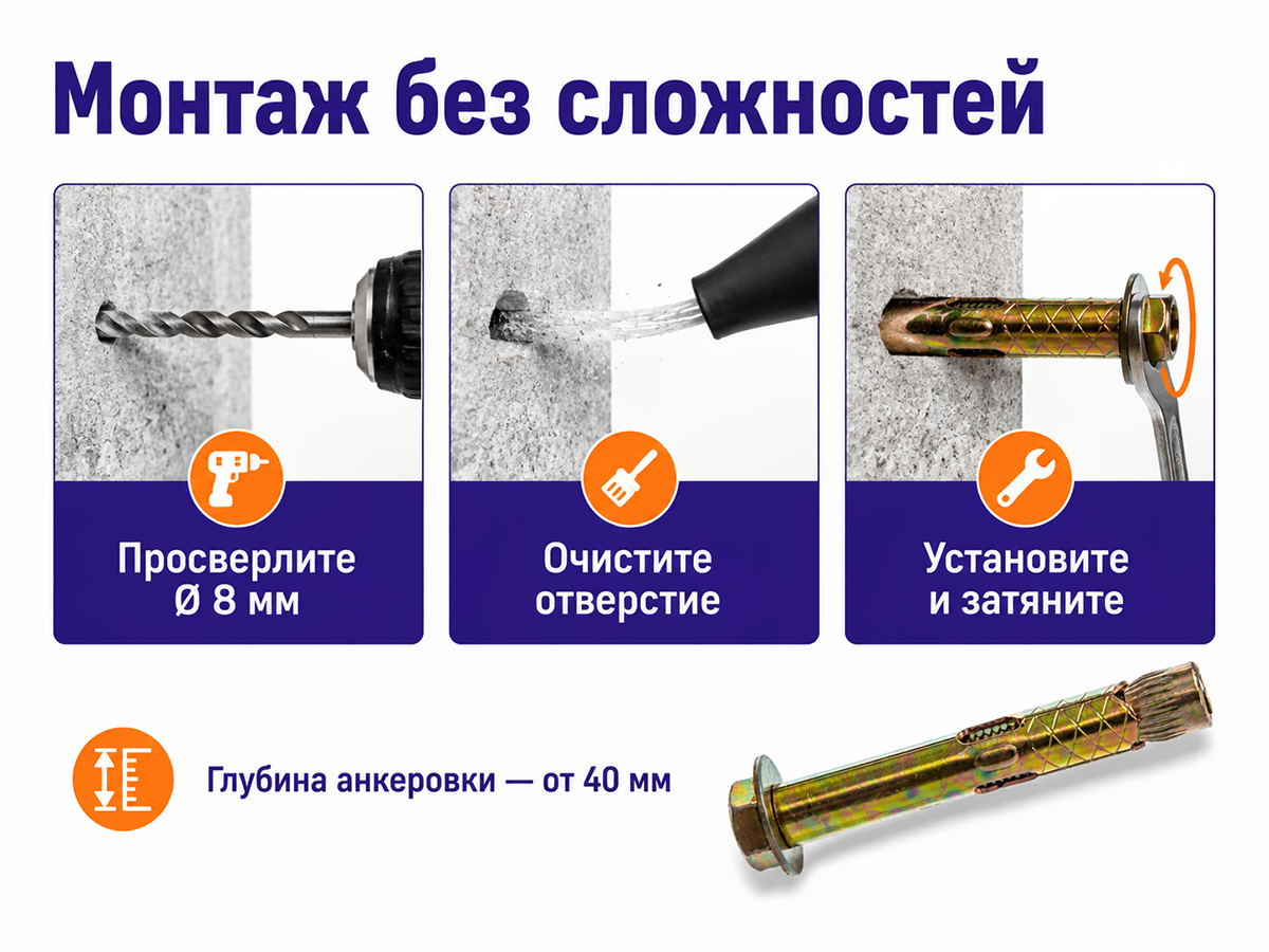 STARFIX анкер с болтом M6×8×90 мм фото 5