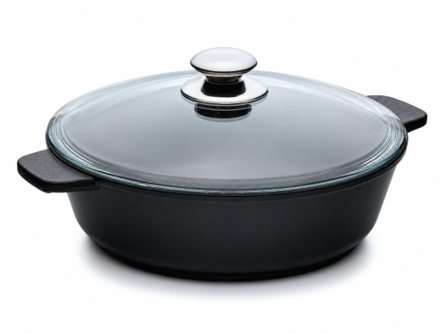 Жаровня VICTORIA АЛА Diamond Induction D1026G, 26 см, со стеклянной крышкой