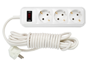 Удлинитель У10-322 5м трехместный с заземляющим контактом с ограничителем тока 10А